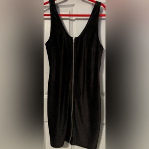 Velvet black zip up dress. Size XL No Boundaries